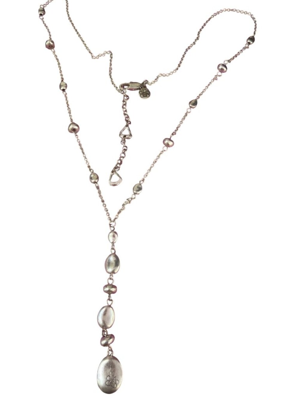 Bella Uno Silver Plated Lariat Y Necklace Bumble Bee Bauble Stations Adj 29"